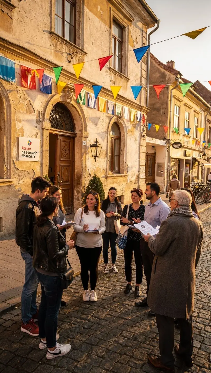 Persoană completând un formular de înscriere pentru un workshop despre educație financiară.