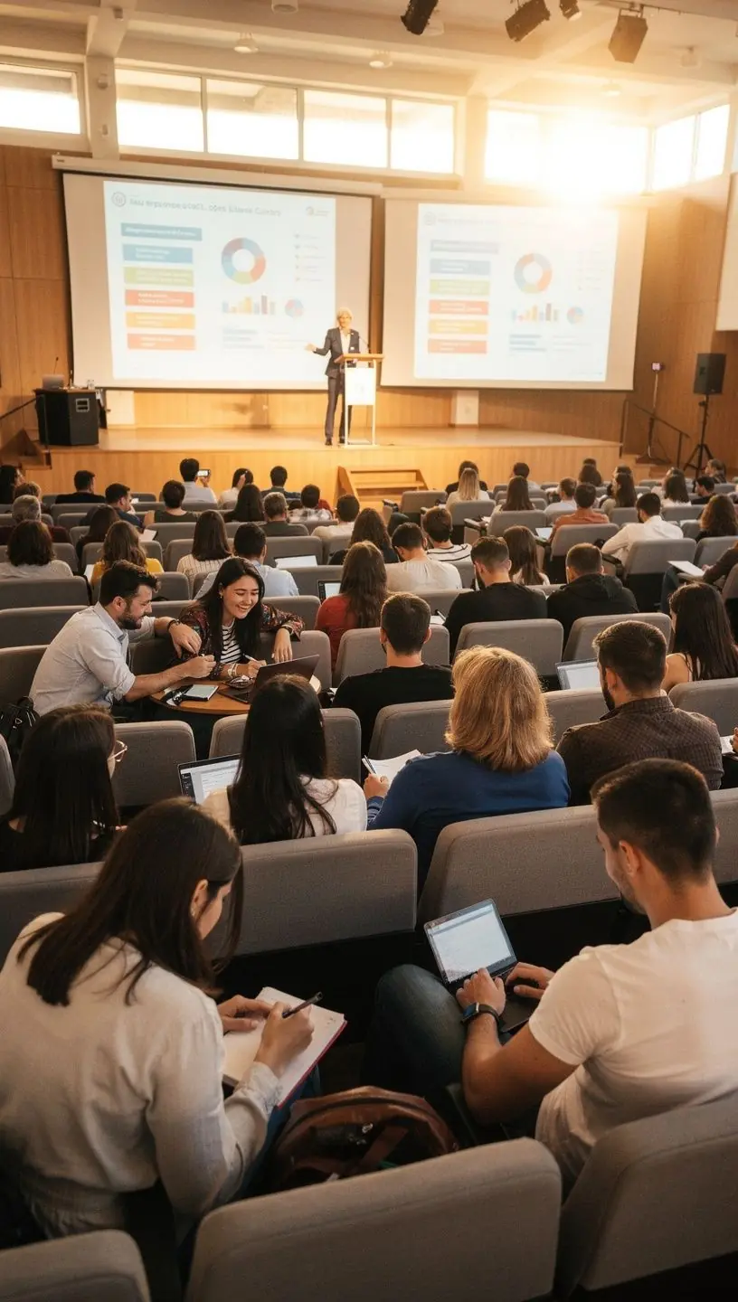 Persoană participând la un atelier local despre gestionarea finanțelor personale cu note și laptop.
